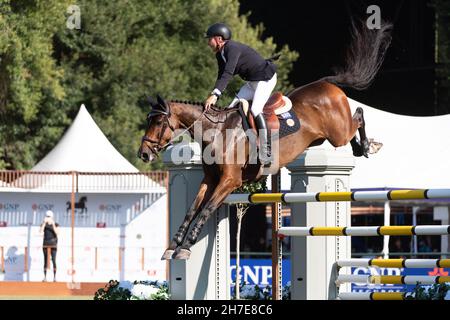 Monterrey Mexico sede equestre per la Major League Show Jumping Event Mario Deslauriers Foto Stock