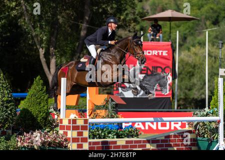 Monterrey Mexico sede equestre per la Major League Show Jumping Event Mario Deslauriers Foto Stock