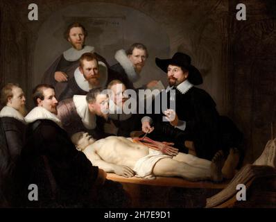 Rembrandt. Dipinto dal titolo 'la lezione di anatomia del dottor Nicolaes Tulp' di Rembrandt van Rijn (1606-1669), olio su tela, 1632 Foto Stock