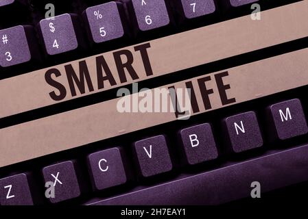 Ispirazione per firmare Smart Life. Approccio alla vetrina aziendale concettualizzato da un quadro di prevenzione e stili di vita scaricare il concetto di documenti Foto Stock