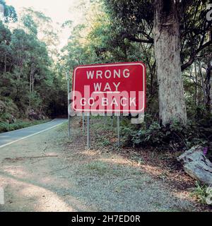 Segnaletica per Springbrook National Park, New South Wales, Australia Foto Stock