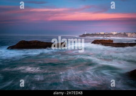 Golfo di Biscaglia a Biarritz, Francia Foto Stock