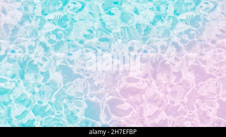 Sfondo acquerello astratto in toni teali e rosa con texture d'acqua. Stendardo calmo design alla moda Foto Stock