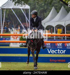 Monterrey Messico con Daniel Bluman e Ubiluc nel Gran Premio di 1.55 m. Foto Stock