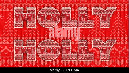 Immagine di testo in ripetizione a natale su sfondo rosso Foto Stock