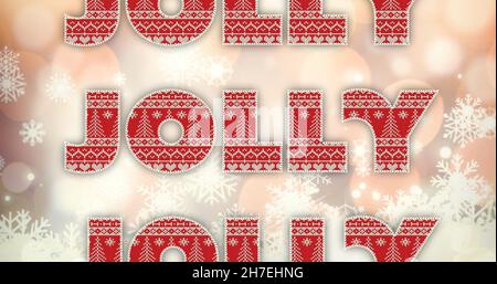 Immagine di testo jolly in ripetizione a natale su sfondo bianco Foto Stock