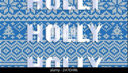 Immagine di testo in ripetizione a natale su sfondo blu Foto Stock