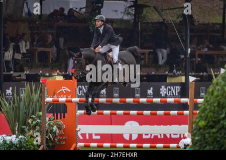 Monterrey Messico con Daniel Bluman e Ubiluc nel Gran Premio di 1.55 m. Foto Stock