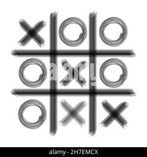 TIC-tac-TOE gioco con croce e cerchio. Mini gioco. Illustrazione vettoriale. Illustrazione Vettoriale