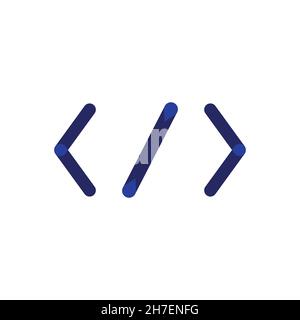 Icona piatta di codifica. Simbolo di programmazione Web. Elemento di design del logo Illustrazione Vettoriale