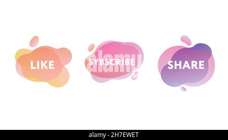 Icone dinamiche colorate isolate su sfondo bianco Illustrazione Vettoriale