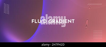 Onda digitale e banner di background tecnologico moderno con concetto futuristico. Trend rosa scuro e liquido galassia viola Foto Stock