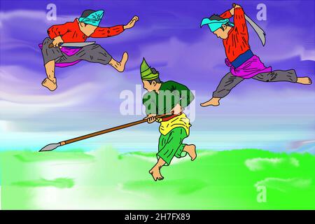 arte marziale peninsulare - malay silat Foto Stock