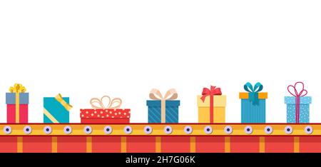 Confezioni regalo natalizie. Illustrazione Vettoriale