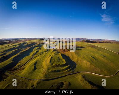 Bell Hill un forte collinare ai confini scozzesi vicino a Selkirk, Scozia, Regno Unito Foto Stock