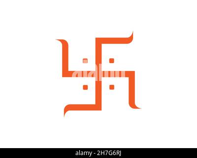 Buddha, icona della swastika. Illustrazione vettoriale, design piatto. Illustrazione Vettoriale