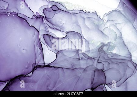 Onde di vernice liquida viola. Metallizzato di lusso Foto Stock