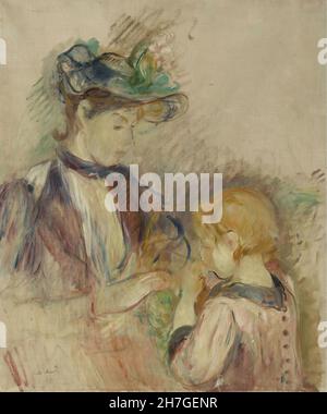 Berthe Morisot - giovane donna e bambino - Avenue du Bois - 1884 Foto Stock