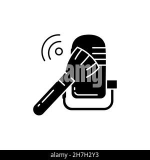 Registrazione del suono con l'icona della linea di colore arrugginita. ASMR. Risposta sensoriale autonoma meridiana, onde sonore simbolo di suoni, sussurri e mus Illustrazione Vettoriale