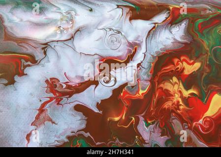 Sfondo marmorizzazione acrilica astratta. Arte fluida Foto Stock