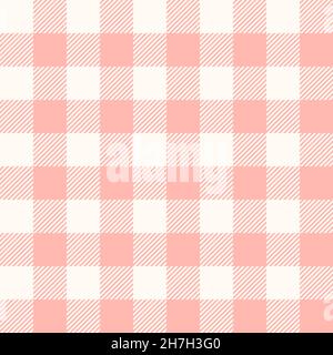 Tradizionale modello a scacchi Gingham per tovaglia da picnic. Pattern Vichy vettoriale senza giunture. Tessuto Buffalo check. Backgroun astratto geometrico Illustrazione Vettoriale