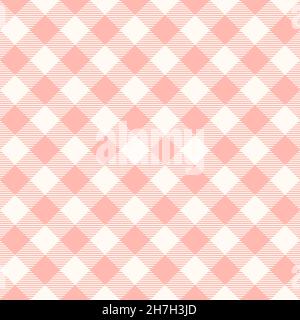 Tradizionale modello a scacchi Gingham per tovaglia da picnic. Pattern Vichy vettoriale senza giunture. Tessuto Buffalo check. Backgroun astratto geometrico Illustrazione Vettoriale