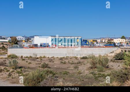 Lidl nuovo negozio in costruzione, Albox, Almanzora Valle, Almeria Provincia, Andalusia, Spagna Foto Stock