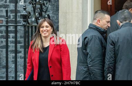 Londra, Regno Unito. 23 novembre 2021. Londra 23 novembre 2021 Isaac Herzog, presidente di Israele visita Boris Johnson, MP primo Ministro, a 10 Downing Street, Londra UK Tzipi Hotovely ambasciatore israeliano nel Regno Unito Credit: Ian Davidson/Alamy Live News Foto Stock