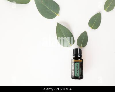 PYRAMID HILL, AUSTRALIA - 10 agosto 2021: Immagine editoriale illustrativa dell'olio essenziale di Doterra Foto Stock