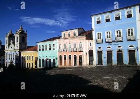 BRASILE, STATO DI BAHIA, SALVADOR DE BAHIA, QUARTIERE STORICO DI PELOURINHO, PATRIMONIO MONDIALE DELL'UNESCO, LA CHIESA DI NOSTRA SIGNORA DEL ROSARIO Foto Stock