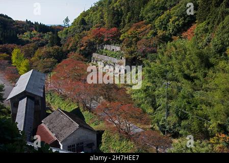 GIAPPONE, NIIGATA, ISOLA DI SADO, MINIERA D'ORO DISUTILIZZATA Foto Stock