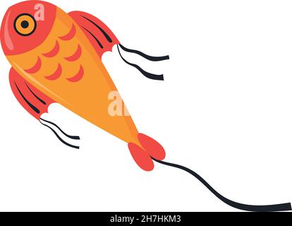 Aquilone di pesce. Fuori gioco di attività in cloud illustrazione vettoriale isolato su sfondo bianco Illustrazione Vettoriale