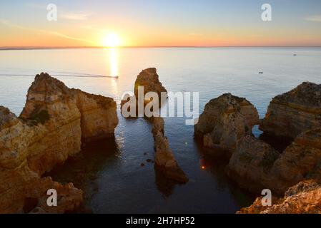 A Ponta da Piedade vicino Lagos, Algarve, Portogallo Foto Stock