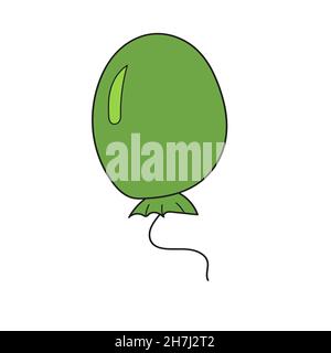 Semplice icona cartoon. Disegno bollatura verde. Disegno vettoriale a mano su bianco Illustrazione Vettoriale