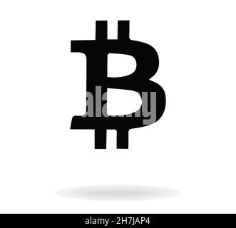 Simbolo Bitcoin, illustrazione del vettore di criptovaluta. Icona Bitcoin Foto Stock