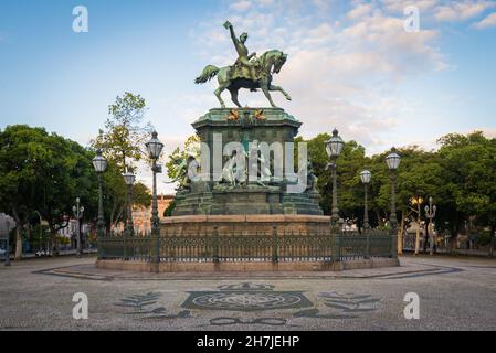 Rio de Janeiro, Brasile - 26 ottobre 2021: Statua di Dom Pedro i, in piazza Tiradentes nel centro della città di Rio de Janeiro. Foto Stock