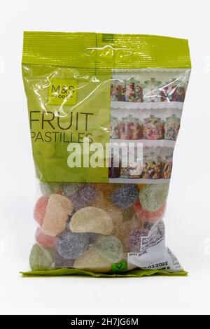 Pastiglie di frutta M&S. Foto Stock