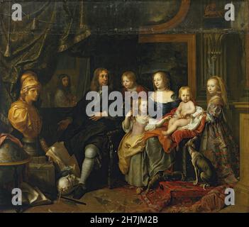 Charles le Brun (1619-1690) - Everhard Jabach (1618â–1695) e la sua famiglia (c.1660) Foto Stock