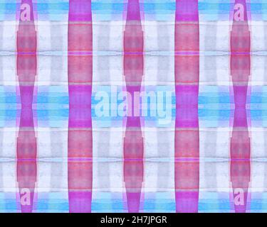 Stampa di controllo luminoso. Materiale in plaid acquerello. Foto Stock