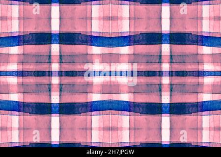 Acquerello Scozia tessuto. Red Plaid Ripeti. Foto Stock