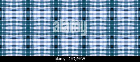 Blue picnic Plaid. Stampa a strisce con acquerello. Foto Stock