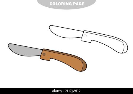 Semplice pagina da colorare. Foglio da colorare per bambini. Libri da colorare per bambini. Illustrazione cartoon. Versione a colori e in bianco e nero Illustrazione Vettoriale