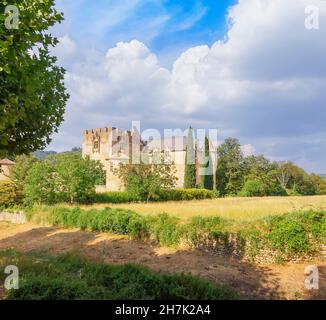 Castello di Allemagne en Provence, Allemagne en Provence, Alpes de Haute Provence, Francia, Europa, Foto Stock