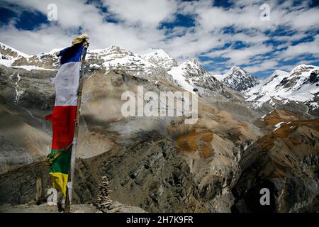 Vista sul Massiccio Annapurna Foto Stock