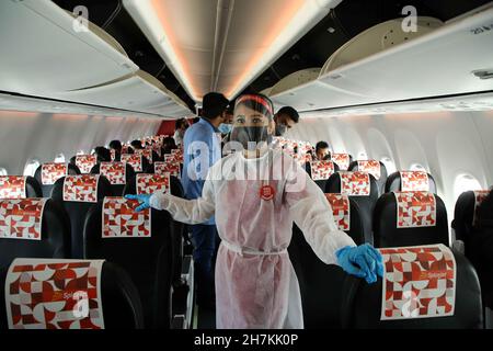 New Delhi, India. 23 novembre 2021. Celebrazione del Boeing 737 Max ritorno al servizio dopo la pandemia (Credit Image: © Jyoti Kapoor/Pacific Press via ZUMA Press Wire) Foto Stock