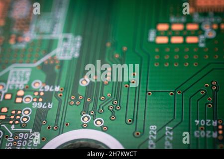 Tecnologia di sfondo della scheda a circuiti stampati Foto Stock