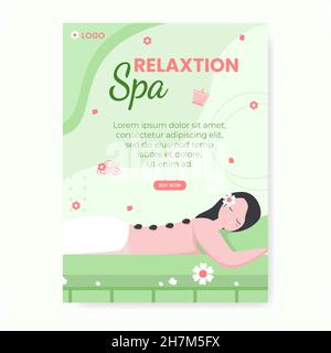 Spa e Poster Massaggio Editable of Square background Illustration adatto per Social media, Feed, Card, saluti, Stampa e Web Internet Ads Illustrazione Vettoriale