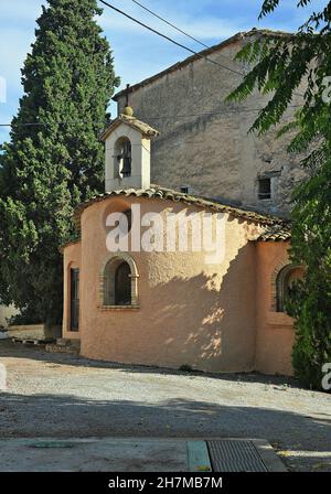 Cappella della cantina Rovellats situata nella regione di Sant Martí Sarroca dell'Alto Panadés, provincia di Barcellona, Catalogna, Spagna Foto Stock