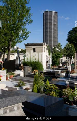 Cimitero Cimetiere du Montparnasse a Parigi Francia Foto Stock