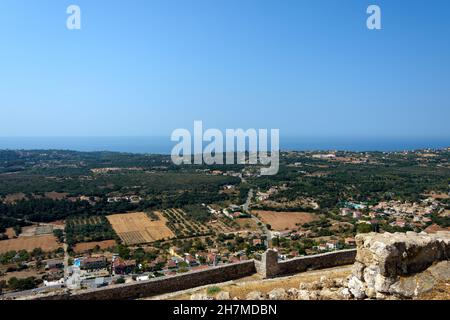 Vista dal castello di San Giorgio, a Cefalonia, Grecia Foto Stock